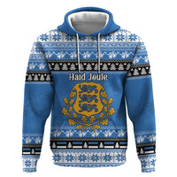 Estonia Christmas Zip Hoodie Coat Of Arms Haid Joule - Wonder Print Shop
