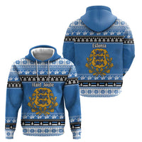 Estonia Christmas Zip Hoodie Coat Of Arms Haid Joule - Wonder Print Shop