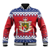 Liechtenstein Christmas Baseball Jacket Coat Of Arms Frohe Weihnachten - Wonder Print Shop