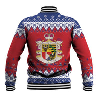 Liechtenstein Christmas Baseball Jacket Coat Of Arms Frohe Weihnachten - Wonder Print Shop