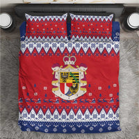 Liechtenstein Christmas Bedding Set Coat Of Arms Frohe Weihnachten - Wonder Print Shop