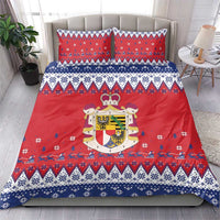 Liechtenstein Christmas Bedding Set Coat Of Arms Frohe Weihnachten - Wonder Print Shop