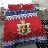 Liechtenstein Christmas Bedding Set Coat Of Arms Frohe Weihnachten - Wonder Print Shop