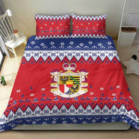Liechtenstein Christmas Bedding Set Coat Of Arms Frohe Weihnachten - Wonder Print Shop