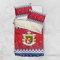 Liechtenstein Christmas Bedding Set Coat Of Arms Frohe Weihnachten - Wonder Print Shop