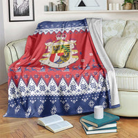 Liechtenstein Christmas Blanket Coat Of Arms Frohe Weihnachten - Wonder Print Shop