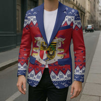 Liechtenstein Christmas Blazer Coat Of Arms Frohe Weihnachten - Wonder Print Shop