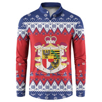 Liechtenstein Christmas Button Sweatshirt Coat Of Arms Frohe Weihnachten - Wonder Print Shop