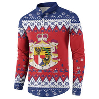 Liechtenstein Christmas Button Sweatshirt Coat Of Arms Frohe Weihnachten - Wonder Print Shop