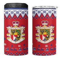 Liechtenstein Christmas 4 in 1 Can Cooler Tumbler Coat Of Arms Frohe Weihnachten - Wonder Print Shop