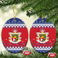 Liechtenstein Christmas Ceramic Ornament Coat Of Arms Frohe Weihnachten - Wonder Print Shop