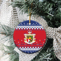 Liechtenstein Christmas Ceramic Ornament Coat Of Arms Frohe Weihnachten - Wonder Print Shop
