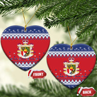 Liechtenstein Christmas Ceramic Ornament Coat Of Arms Frohe Weihnachten - Wonder Print Shop