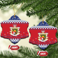 Liechtenstein Christmas Ceramic Ornament Coat Of Arms Frohe Weihnachten - Wonder Print Shop