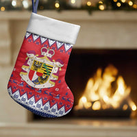 Liechtenstein Christmas Stocking Coat Of Arms Frohe Weihnachten - Wonder Print Shop