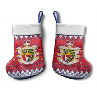 Liechtenstein Christmas Stocking Coat Of Arms Frohe Weihnachten - Wonder Print Shop