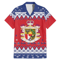 Liechtenstein Christmas Family Matching Mermaid Dress and Hawaiian Shirt Coat Of Arms Frohe Weihnachten - Wonder Print Shop
