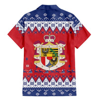 Liechtenstein Christmas Family Matching Mermaid Dress and Hawaiian Shirt Coat Of Arms Frohe Weihnachten - Wonder Print Shop
