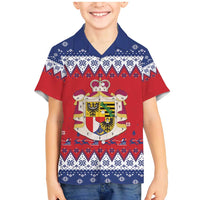 Liechtenstein Christmas Family Matching Mermaid Dress and Hawaiian Shirt Coat Of Arms Frohe Weihnachten - Wonder Print Shop