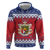 Liechtenstein Christmas Hoodie Coat Of Arms Frohe Weihnachten - Wonder Print Shop