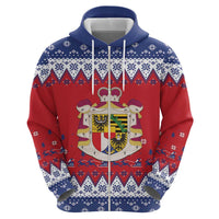 Liechtenstein Christmas Hoodie Coat Of Arms Frohe Weihnachten - Wonder Print Shop