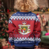 Liechtenstein Christmas Kid Ugly Christmas Sweater Coat Of Arms Frohe Weihnachten - Wonder Print Shop