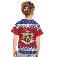 Liechtenstein Christmas Kid T Shirt Coat Of Arms Frohe Weihnachten - Wonder Print Shop