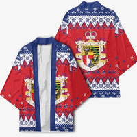 Liechtenstein Christmas Kimono Coat Of Arms Frohe Weihnachten - Wonder Print Shop