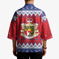 Liechtenstein Christmas Kimono Coat Of Arms Frohe Weihnachten - Wonder Print Shop