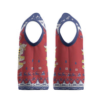 Liechtenstein Christmas Knitted V-Neck Vest Coat Of Arms Frohe Weihnachten - Wonder Print Shop