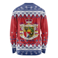 Liechtenstein Christmas Long Sleeve Shirt Coat Of Arms Frohe Weihnachten - Wonder Print Shop