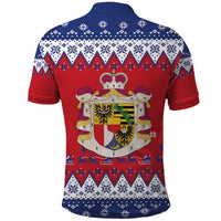Liechtenstein Christmas Polo Shirt Coat Of Arms Frohe Weihnachten - Wonder Print Shop