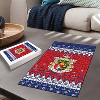 Liechtenstein Christmas Puzzle Coat Of Arms Frohe Weihnachten - Wonder Print Shop