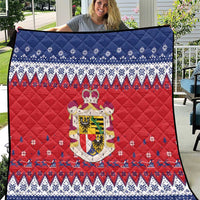 Liechtenstein Christmas Quilt Coat Of Arms Frohe Weihnachten - Wonder Print Shop