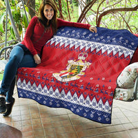 Liechtenstein Christmas Quilt Coat Of Arms Frohe Weihnachten - Wonder Print Shop