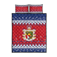 Liechtenstein Christmas Quilt Bed Set Coat Of Arms Frohe Weihnachten - Wonder Print Shop