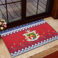 Liechtenstein Christmas Rubber Doormat Coat Of Arms Frohe Weihnachten - Wonder Print Shop
