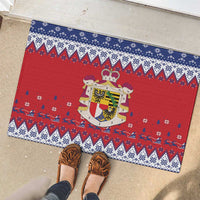 Liechtenstein Christmas Rubber Doormat Coat Of Arms Frohe Weihnachten - Wonder Print Shop