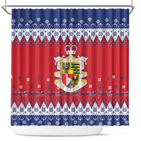 Liechtenstein Christmas Shower Curtain Coat Of Arms Frohe Weihnachten - Wonder Print Shop