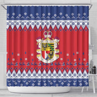 Liechtenstein Christmas Shower Curtain Coat Of Arms Frohe Weihnachten - Wonder Print Shop