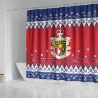 Liechtenstein Christmas Shower Curtain Coat Of Arms Frohe Weihnachten - Wonder Print Shop