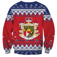 Liechtenstein Christmas Sweatshirt Coat Of Arms Frohe Weihnachten - Wonder Print Shop