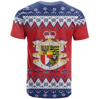 Liechtenstein Christmas T Shirt Coat Of Arms Frohe Weihnachten - Wonder Print Shop