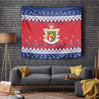 Liechtenstein Christmas Tapestry Coat Of Arms Frohe Weihnachten - Wonder Print Shop
