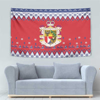 Liechtenstein Christmas Tapestry Coat Of Arms Frohe Weihnachten - Wonder Print Shop