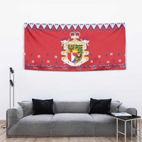 Liechtenstein Christmas Tapestry Coat Of Arms Frohe Weihnachten - Wonder Print Shop