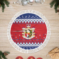 Liechtenstein Christmas Tree Skirt Coat Of Arms Frohe Weihnachten - Wonder Print Shop
