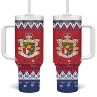 Liechtenstein Christmas Tumbler With Handle Coat Of Arms Frohe Weihnachten - Wonder Print Shop