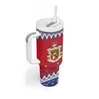 Liechtenstein Christmas Tumbler With Handle Coat Of Arms Frohe Weihnachten - Wonder Print Shop