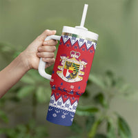 Liechtenstein Christmas Tumbler With Handle Coat Of Arms Frohe Weihnachten - Wonder Print Shop
